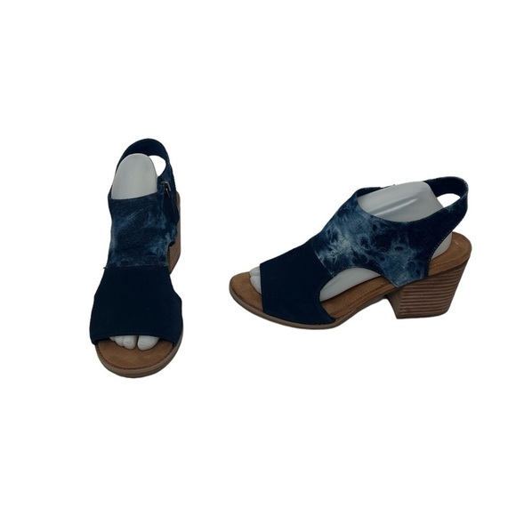 Toms Eliana Navy Cutout Block Heel Sandal - Picture 5 of 11